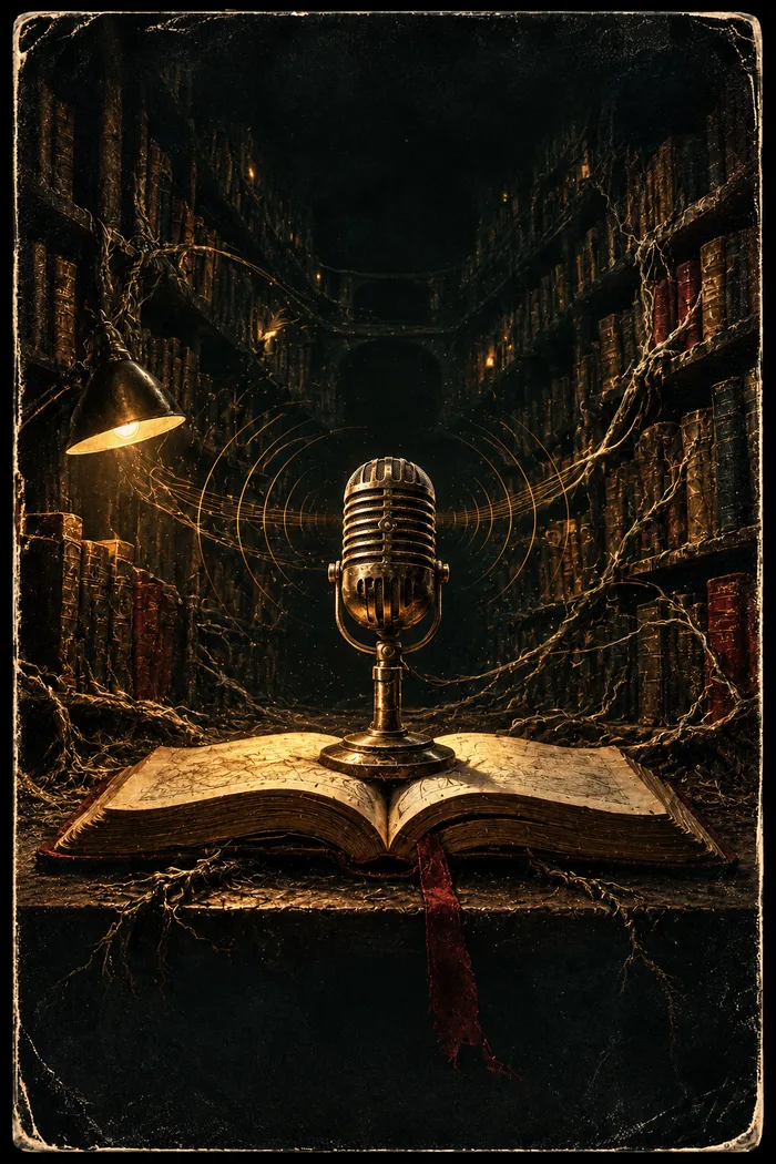 Dark literary archive artwork for Audiobooks by Richard Walker